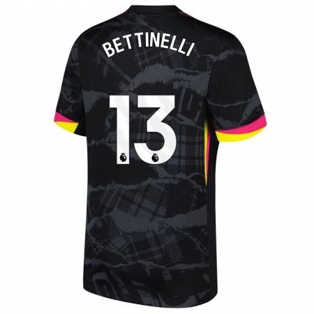 Kandiny Gyermek Marcus Bettinelli #13 Fekete Rózsaszín Harmadik Számú Jersey 2024/25 Mez Póló Ing