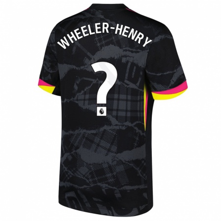 Kandiny Gyermek Joseph Wheeler-Henry #0 Fekete Rózsaszín Harmadik Számú Jersey 2024/25 Mez Póló Ing