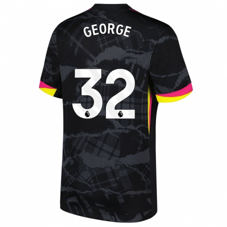 Kandiny Gyermek Tyrique George #32 Fekete Rózsaszín Harmadik Számú Jersey 2024/25 Mez Póló Ing