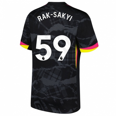 Kandiny Gyermek Sam Rak-Sakyi #59 Fekete Rózsaszín Harmadik Számú Jersey 2024/25 Mez Póló Ing