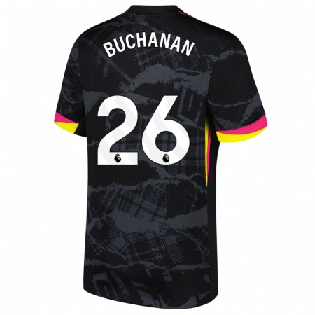 Kandiny Gyermek Kadeisha Buchanan #26 Fekete Rózsaszín Harmadik Számú Jersey 2024/25 Mez Póló Ing