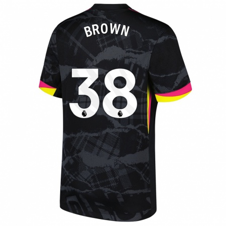 Kandiny Gyermek Cerys Brown #38 Fekete Rózsaszín Harmadik Számú Jersey 2024/25 Mez Póló Ing