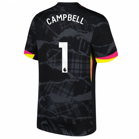 Kandiny Gyermek Luke Campbell #1 Fekete Rózsaszín Harmadik Számú Jersey 2024/25 Mez Póló Ing