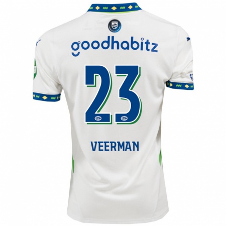 Kandiny Gyermek Joey Veerman #23 Fehér Sötétkék Harmadik Számú Jersey 2024/25 Mez Póló Ing