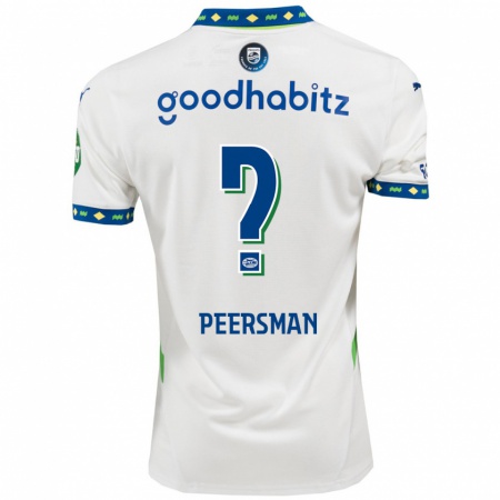 Kandiny Gyermek Kjell Peersman #0 Fehér Sötétkék Harmadik Számú Jersey 2024/25 Mez Póló Ing