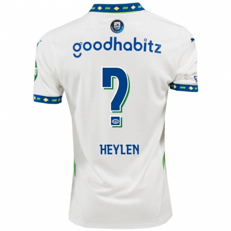 Kandiny Gyermek Jens Heylen #0 Fehér Sötétkék Harmadik Számú Jersey 2024/25 Mez Póló Ing