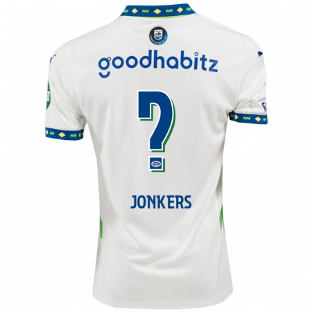 Kandiny Gyermek Brent Jonkers #0 Fehér Sötétkék Harmadik Számú Jersey 2024/25 Mez Póló Ing