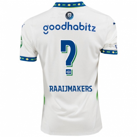 Kandiny Gyermek Lars Raaijmakers #0 Fehér Sötétkék Harmadik Számú Jersey 2024/25 Mez Póló Ing