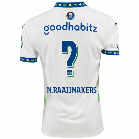 Kandiny Gyermek Niels Raaijmakers #0 Fehér Sötétkék Harmadik Számú Jersey 2024/25 Mez Póló Ing