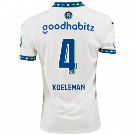 Kandiny Gyermek Senna Koeleman #4 Fehér Sötétkék Harmadik Számú Jersey 2024/25 Mez Póló Ing