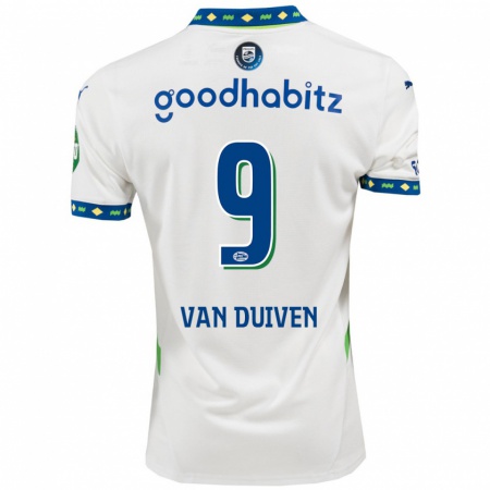 Kandiny Gyermek Jason Van Duiven #9 Fehér Sötétkék Harmadik Számú Jersey 2024/25 Mez Póló Ing