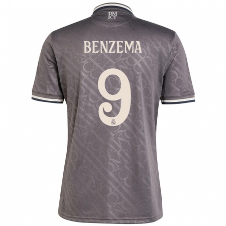 Kandiny Gyermek Karim Benzema #9 Faszén Harmadik Számú Jersey 2024/25 Mez Póló Ing