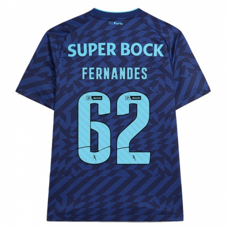 Kandiny Gyermek Rodrigo Fernandes #62 Sötétkék Harmadik Számú Jersey 2024/25 Mez Póló Ing