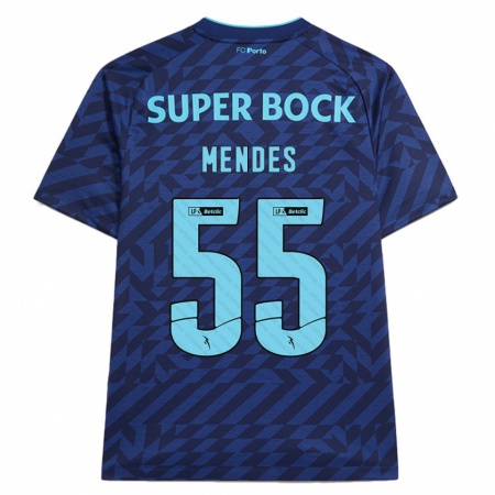 Kandiny Gyermek João Mendes #55 Sötétkék Harmadik Számú Jersey 2024/25 Mez Póló Ing