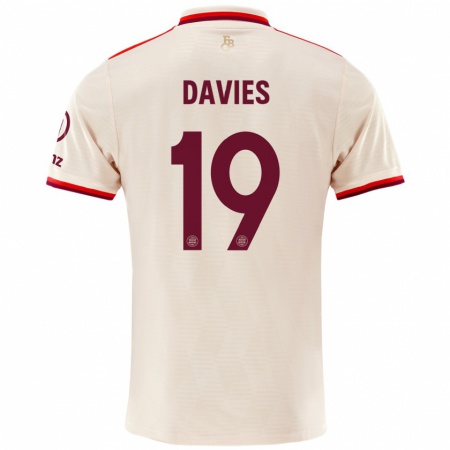 Kandiny Gyermek Alphonso Davies #19 Vászon Harmadik Számú Jersey 2024/25 Mez Póló Ing