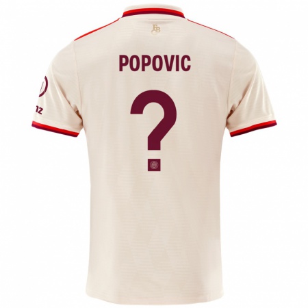 Kandiny Gyermek Marko Popovic #0 Vászon Harmadik Számú Jersey 2024/25 Mez Póló Ing