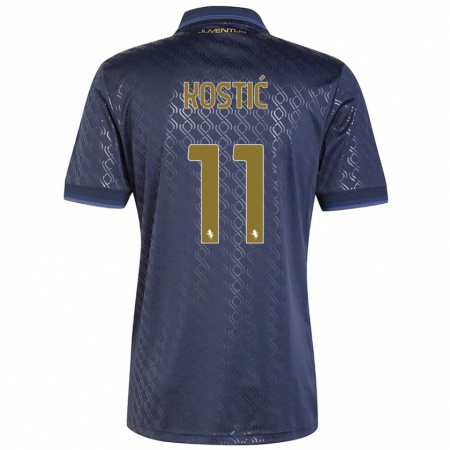 Kandiny Gyermek Filip Kostić #11 Sötétkék Harmadik Számú Jersey 2024/25 Mez Póló Ing