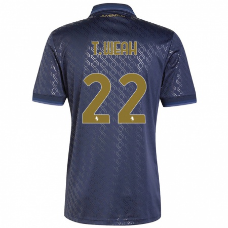 Kandiny Gyermek Timothy Weah #22 Sötétkék Harmadik Számú Jersey 2024/25 Mez Póló Ing