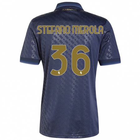 Kandiny Gyermek Antonio Stefano Merola #36 Sötétkék Harmadik Számú Jersey 2024/25 Mez Póló Ing