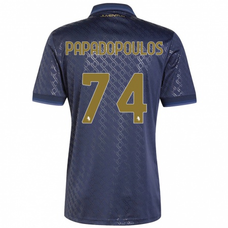 Kandiny Gyermek Christos Papadopoulos #74 Sötétkék Harmadik Számú Jersey 2024/25 Mez Póló Ing