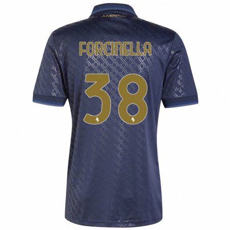 Kandiny Gyermek Camilla Forcinella #38 Sötétkék Harmadik Számú Jersey 2024/25 Mez Póló Ing