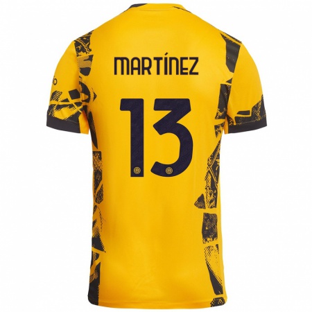 Kandiny Gyermek Josep Martínez #13 Arany Fekete Harmadik Számú Jersey 2024/25 Mez Póló Ing