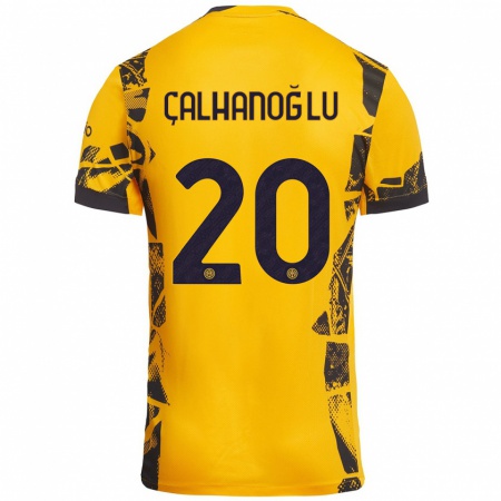 Kandiny Gyermek Hakan Çalhanoğlu #20 Arany Fekete Harmadik Számú Jersey 2024/25 Mez Póló Ing