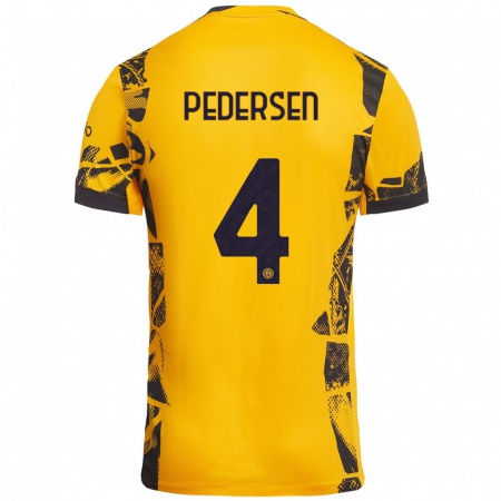 Kandiny Gyermek Sofie Junge Pedersen #4 Arany Fekete Harmadik Számú Jersey 2024/25 Mez Póló Ing