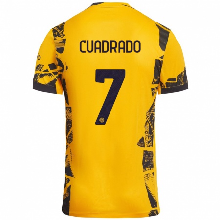 Kandiny Gyermek Juan Cuadrado #7 Arany Fekete Harmadik Számú Jersey 2024/25 Mez Póló Ing