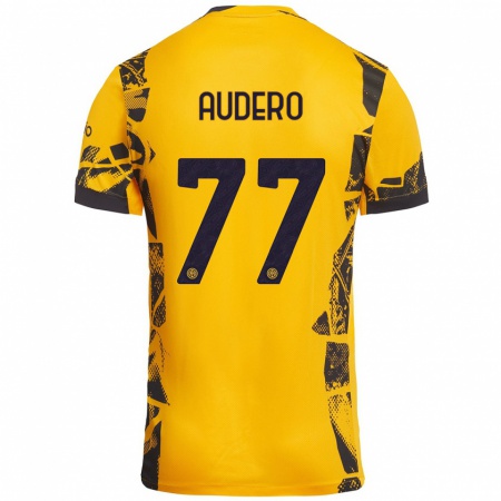 Kandiny Gyermek Emil Audero #77 Arany Fekete Harmadik Számú Jersey 2024/25 Mez Póló Ing