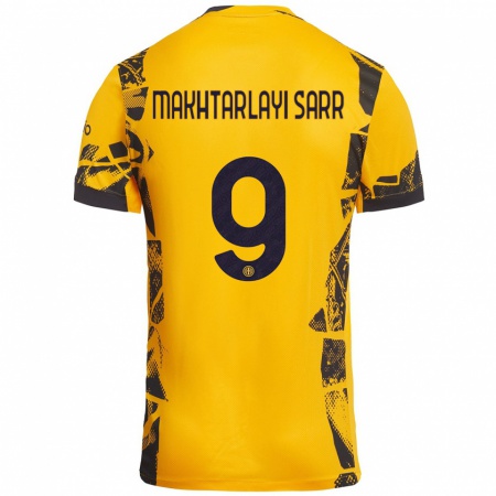 Kandiny Gyermek Amadou Makhtarlayi Sarr #9 Arany Fekete Harmadik Számú Jersey 2024/25 Mez Póló Ing