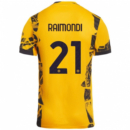 Kandiny Gyermek Paolo Raimondi #21 Arany Fekete Harmadik Számú Jersey 2024/25 Mez Póló Ing