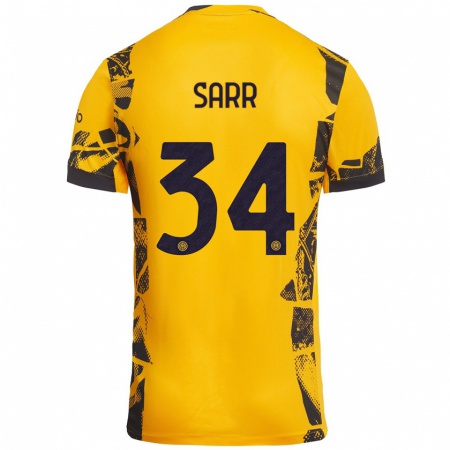 Kandiny Gyermek Amadou Sarr #34 Arany Fekete Harmadik Számú Jersey 2024/25 Mez Póló Ing