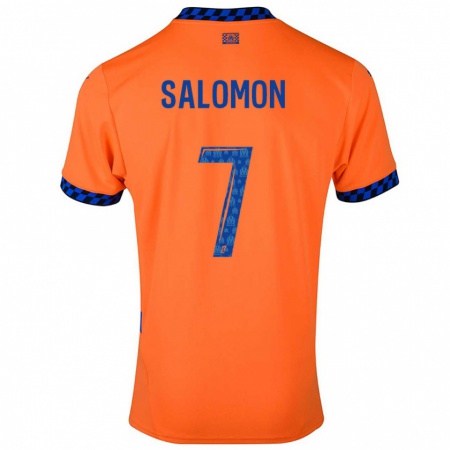 Kandiny Gyermek Maëva Salomon #7 Narancssárga Sötétkék Harmadik Számú Jersey 2024/25 Mez Póló Ing