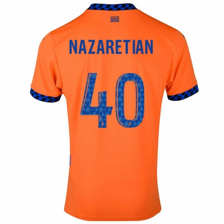 Kandiny Gyermek Manuel Nazaretian #40 Narancssárga Sötétkék Harmadik Számú Jersey 2024/25 Mez Póló Ing