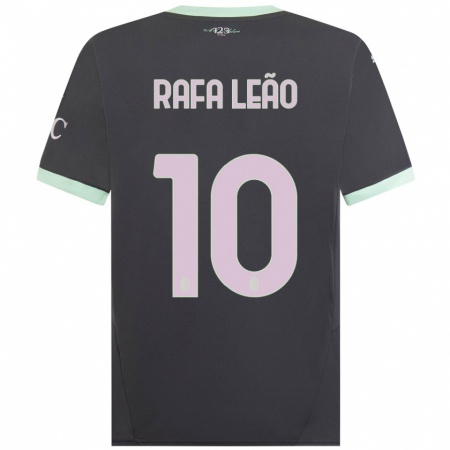 Kandiny Gyermek Rafael Leão #10 Szürke Harmadik Számú Jersey 2024/25 Mez Póló Ing