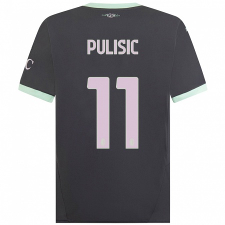 Kandiny Gyermek Christian Pulisic #11 Szürke Harmadik Számú Jersey 2024/25 Mez Póló Ing