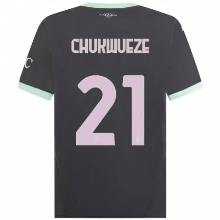 Kandiny Gyermek Samuel Chukwueze #21 Szürke Harmadik Számú Jersey 2024/25 Mez Póló Ing