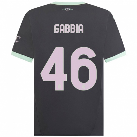 Kandiny Gyermek Matteo Gabbia #46 Szürke Harmadik Számú Jersey 2024/25 Mez Póló Ing