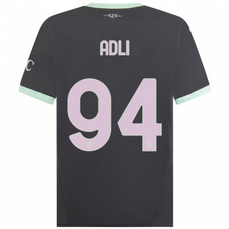 Kandiny Gyermek Yacine Adli #94 Szürke Harmadik Számú Jersey 2024/25 Mez Póló Ing