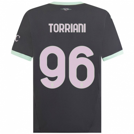 Kandiny Gyermek Lorenzo Torriani #96 Szürke Harmadik Számú Jersey 2024/25 Mez Póló Ing