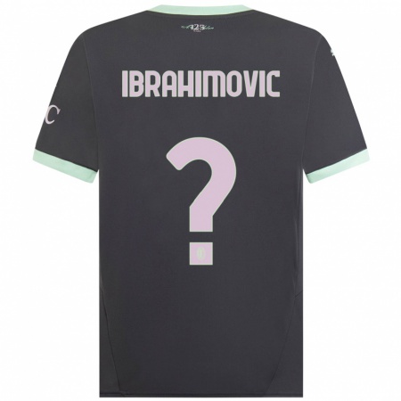 Kandiny Gyermek Vincent Ibrahimovic #0 Szürke Harmadik Számú Jersey 2024/25 Mez Póló Ing