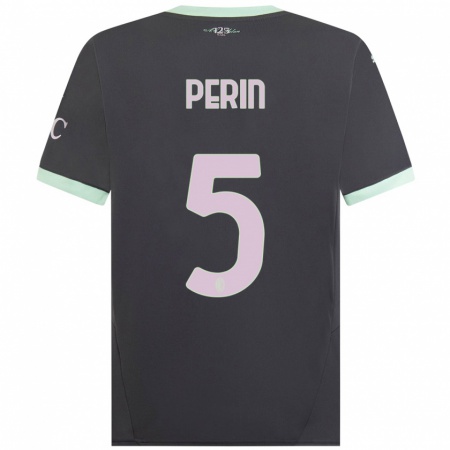 Kandiny Gyermek Ernesto Perin #5 Szürke Harmadik Számú Jersey 2024/25 Mez Póló Ing