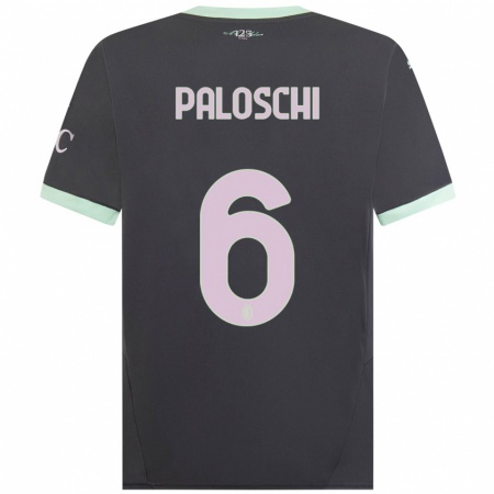 Kandiny Gyermek Dorian Paloschi #6 Szürke Harmadik Számú Jersey 2024/25 Mez Póló Ing