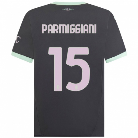 Kandiny Gyermek Pietro Parmiggiani #15 Szürke Harmadik Számú Jersey 2024/25 Mez Póló Ing