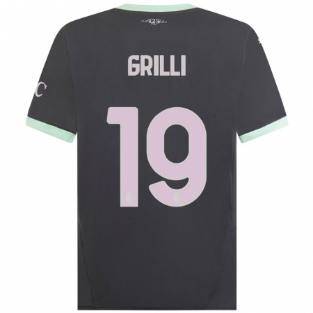 Kandiny Gyermek Lorenzo Grilli #19 Szürke Harmadik Számú Jersey 2024/25 Mez Póló Ing