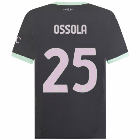 Kandiny Gyermek Lorenzo Ossola #25 Szürke Harmadik Számú Jersey 2024/25 Mez Póló Ing