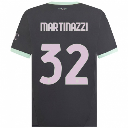 Kandiny Gyermek Luca Martinazzi #32 Szürke Harmadik Számú Jersey 2024/25 Mez Póló Ing