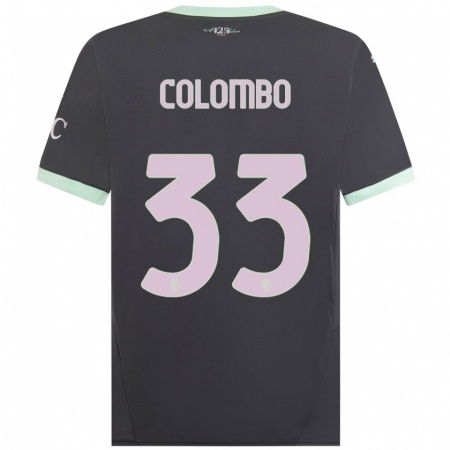 Kandiny Gyermek Federico Colombo #33 Szürke Harmadik Számú Jersey 2024/25 Mez Póló Ing