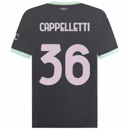 Kandiny Gyermek Mattia Cappelletti #36 Szürke Harmadik Számú Jersey 2024/25 Mez Póló Ing